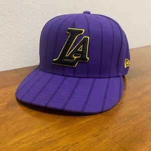 New Era Purple Cap with Black and Gold Accents